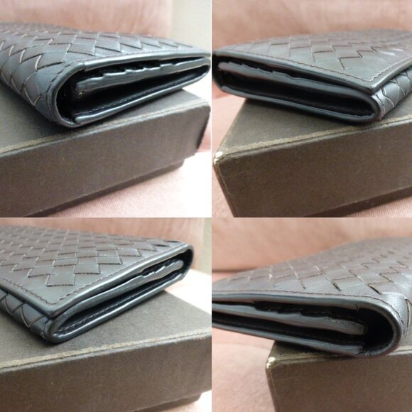 Bottega Veneta Brown Leather Bi-Fold Wallet Intrecciato Woven Design with Box - Picture 15 of 15